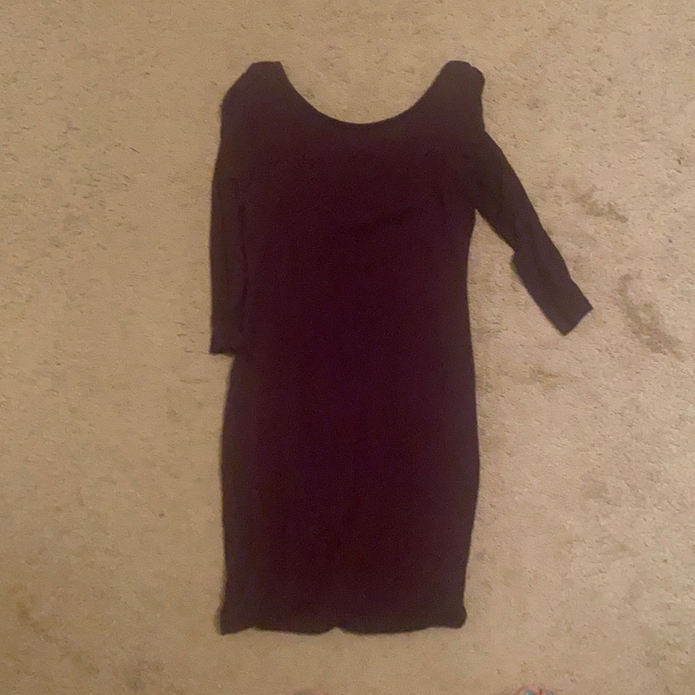 Stretchy plum mini dress